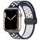 Mobigear Sport Plus Mag Siliconen Apple Watch Bandje Magneetsluiting - 42/41/40/38 mm - Wit / Marineblauw