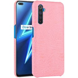Mobigear Croco Realme X50 Pro Hoesje Hardcase Backcover - Roze
