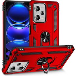 Mobigear Armor Ring Xiaomi Redmi Note 12 Pro Plus Hoesje Hardcase Backcover Shockproof met Ringhouder - Rood