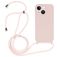 Mobigear Lanyard iPhone 15 Siliconen Hoesje met koord - Sand Pink