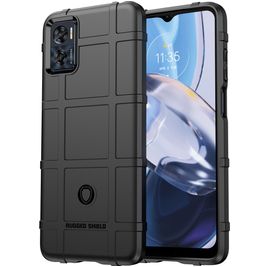 Mobigear Rugged Shield Motorola Moto E22 Hoesje Flexibel TPU Backcover Shockproof - Zwart