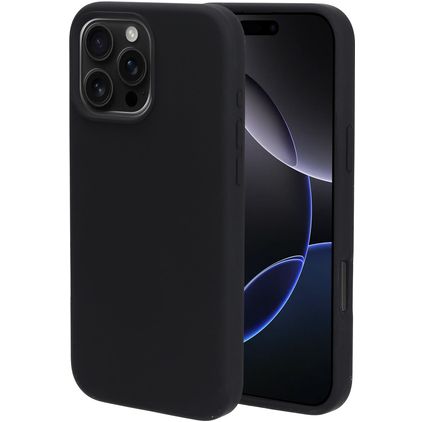 Mobiparts iPhone 16 Pro Max Siliconen Hoesje Backcover - Zwart