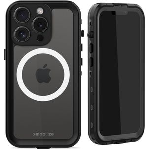 Mobilize Waterproof iPhone 15 Pro Waterdicht MagSafe Hoesje Hardcase Backcover - Zwart