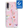 My Style Magneta Samsung Galaxy A70 Hoesje Flexibel TPU Backcover - Pink Alpaca