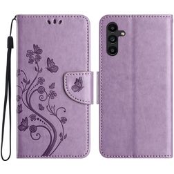 Mobigear Flowers Samsung Galaxy A36 Hoesje Bookcase Portemonnee - Paars