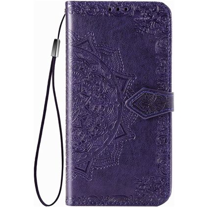Mobigear Mandala Motorola One Hyper Hoesje Bookcase Portemonnee - Paars