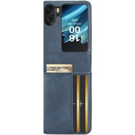 Mobigear Excellent Wallet OPPO Find N2 Flip Hoesje Hardcase Backcover - Blauw