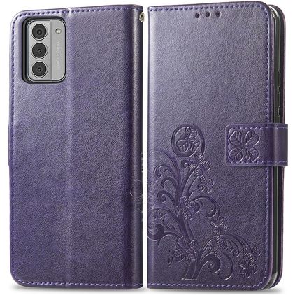 Mobigear Clover Nokia G42 Hoesje Bookcase Portemonnee - Paars