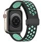 Mobigear Sport Plus Mag Siliconen Apple Watch Bandje Magneetsluiting - 49/46/45/44 mm - Zwart / Turquoise