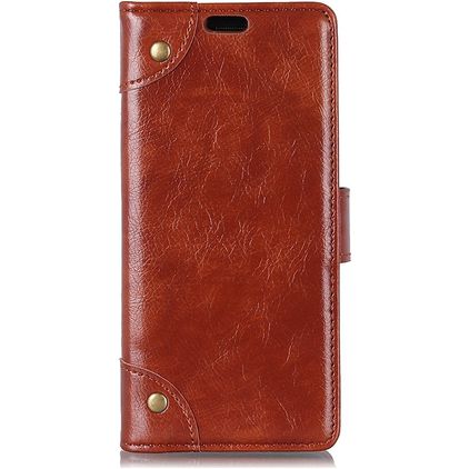 Mobigear Ranch Motorola One Power Hoesje Bookcase Portemonnee - Bruin