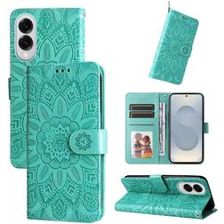 Mobigear Sunflower Samsung Galaxy S25 Edge Hoesje Bookcase Portemonnee - Groen