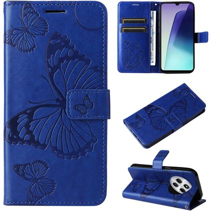 Mobigear Butterfly Xiaomi Redmi 14C Hoesje Bookcase Portemonnee - Blauw