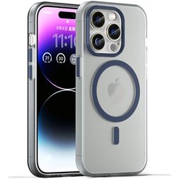 Mobigear Shockproof iPhone 16 Pro MagSafe Hoesje Flexibel TPU Backcover - Donkerblauw