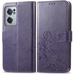 Mobigear Clover OnePlus Nord CE 2 Hoesje Bookcase Portemonnee - Paars