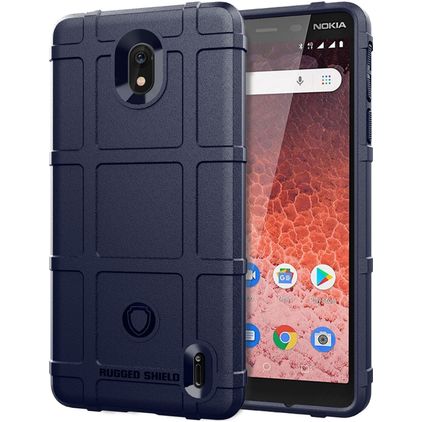 Mobigear Rugged Shield Nokia 1.3 Hoesje Flexibel TPU Backcover Shockproof - Blauw