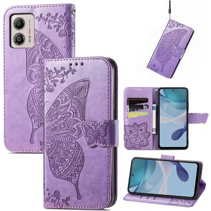 Mobigear Butterfly Motorola Moto E13 Hoesje Bookcase Portemonnee - Paars