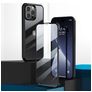 Valenta Full Cover iPhone 14 Pro Max Hoesje Gehard Glas Backcover Shockproof - Transparant / Zwart