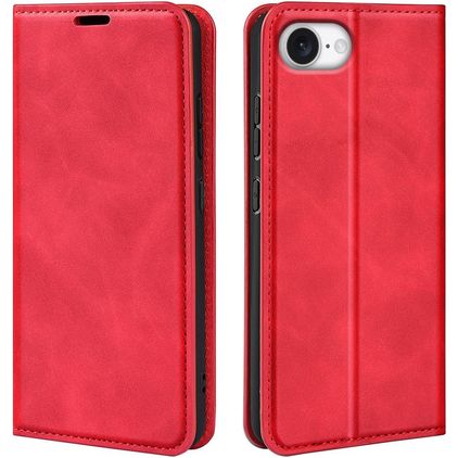 Mobigear Retro Slim iPhone 17e Hoesje Bookcase Portemonnee - Rood