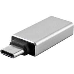 Mobigear Alu USB-C naar USB-A Adapter - Zilver