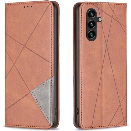 Mobigear Rhombus Slim Samsung Galaxy S25 FE Hoesje Bookcase - Bruin