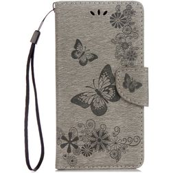 Mobigear Butterfly Motorola Moto G5 Plus Hoesje Bookcase Portemonnee - Grijs
