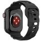 Mobigear Sport Armor Siliconen Apple Watch Bandje Druksluiting - 42/41/40/38 mm - Zwart