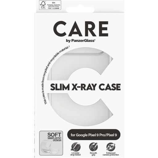 CARE by PanzerGlass Fashionable Doorzichtig Google Pixel 9 Siliconen Hoesje Backcover - Transparant