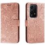 Mobigear Flowers HONOR 200 Lite Hoesje Bookcase Portemonnee - Roségoud