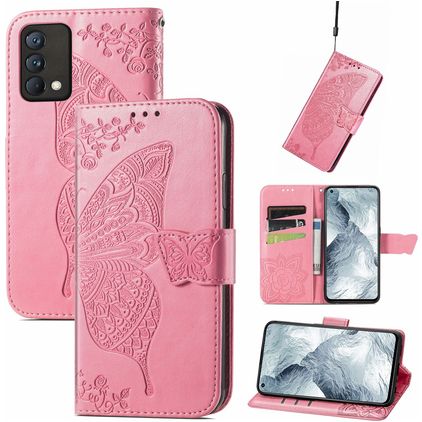 Mobigear Butterfly Realme GT Master Edition Hoesje Bookcase Portemonnee - Roze