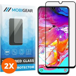 Mobigear Premium Samsung Galaxy A70 Glazen Screenprotector - Case Friendly - Zwart (2-Pack)