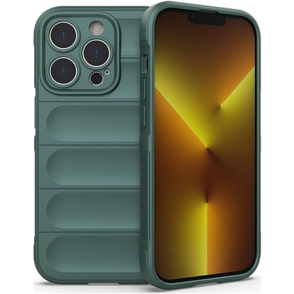 Mobigear Bumpy iPhone 14 Pro Hoesje Flexibel TPU Backcover - Groen