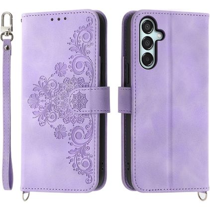 Mobigear Clover Samsung Galaxy M15 Hoesje Bookcase Portemonnee - Paars