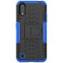 Mobigear Tire Samsung Galaxy A01 Hoesje Hardcase Backcover Shockproof met Standaard - Zwart / Blauw