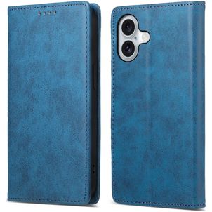 Mobigear Wallet iPhone 16 Hoesje Bookcase Portemonnee - Blauw