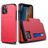 Mobigear Card iPhone 12 Pro Hoesje Hardcase Backcover Shockproof met Pasjeshouder - Rood
