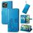 Mobigear Clover iPhone 15 Pro Max Hoesje Bookcase Portemonnee - Blauw