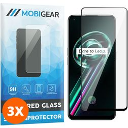 Mobigear Premium Realme 9 Pro Glazen Screenprotector - Case Friendly - Zwart (3-Pack)