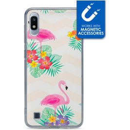 My Style Magneta Samsung Galaxy A10 Hoesje Flexibel TPU Backcover - Flamingo