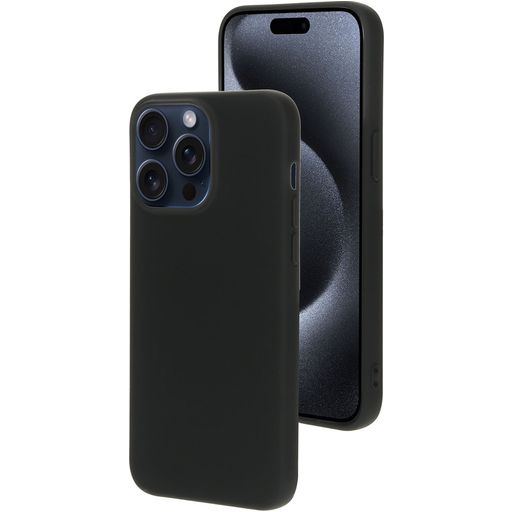 Mobiparts iPhone 15 Pro Max Siliconen Hoesje Backcover - Zwart