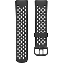 Mobigear Sport Plus Buckle Siliconen Fitbit Charge 5 Bandje Gespsluiting - Zwart