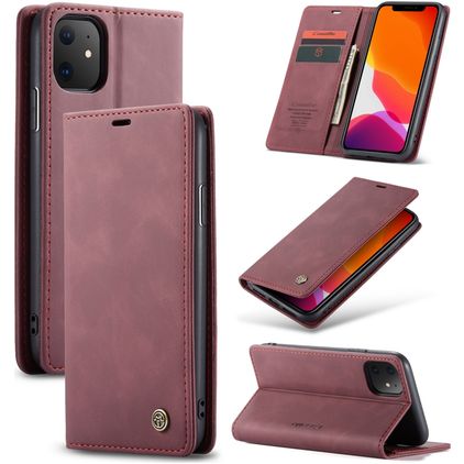 Caseme 013 iPhone 11 Hoesje Bookcase Portemonnee - Rood