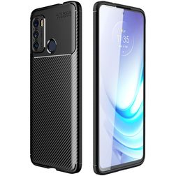 Mobigear Racing Motorola Moto G60 Hoesje Flexibel TPU Backcover - Zwart