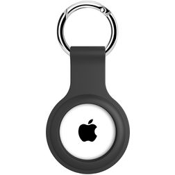 Xccess Keychain Apple AirTag Hoesje Flexibel Siliconen Sleutelhanger - Zwart
