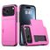 Mobigear Card iPhone 18 Pro Hoesje Hardcase Backcover Shockproof met Pasjeshouder - Rose Red
