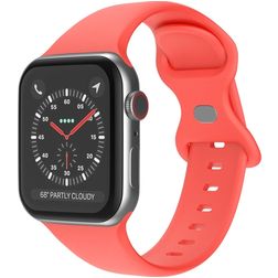 Mobigear Sport Dual Siliconen Apple Watch Bandje Druksluiting - 42/41/40/38 mm - Koraal