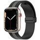 Mobigear Stripe Mag Siliconen Apple Watch Bandje Magneetsluiting - 42/41/40/38 mm - Zwart / Grijs