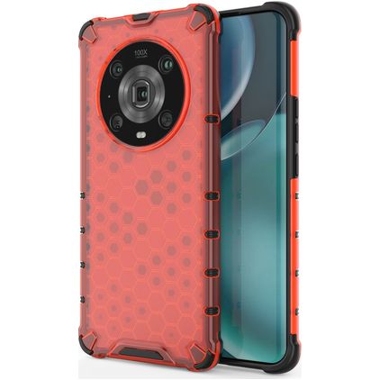 Mobigear Honeycomb HONOR Magic 4 Pro Hoesje Hardcase Backcover Shockproof - Rood