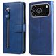Mobigear Zipper iPhone 17 Pro Hoesje Bookcase Portemonnee - Blauw