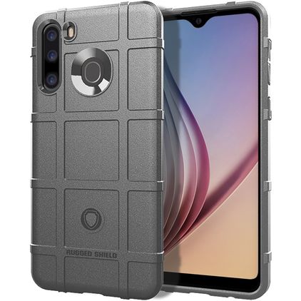 Mobigear Rugged Shield Samsung Galaxy A21 Hoesje Flexibel TPU Backcover Shockproof - Grijs