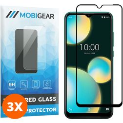 Mobigear Premium Wiko View 4 Lite Glazen Screenprotector - Case Friendly - Zwart (3-Pack)